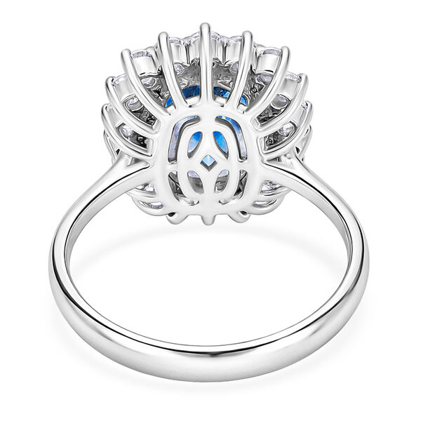 Blauer Topas und wei&szlig;er Zirkon-Ring, 925 Silber platiniert  ca. 10,13 ct image number 6