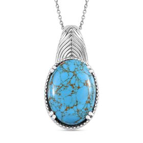 Grüner Türkis Anhänger mit 45cm Kette - 22,73 ct.