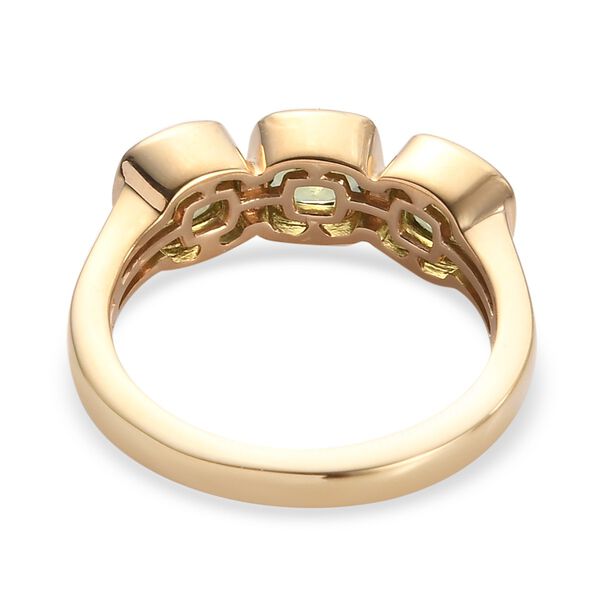 Peridot 3 Stein Ring 925 Silber 585 Vergoldet image number 5