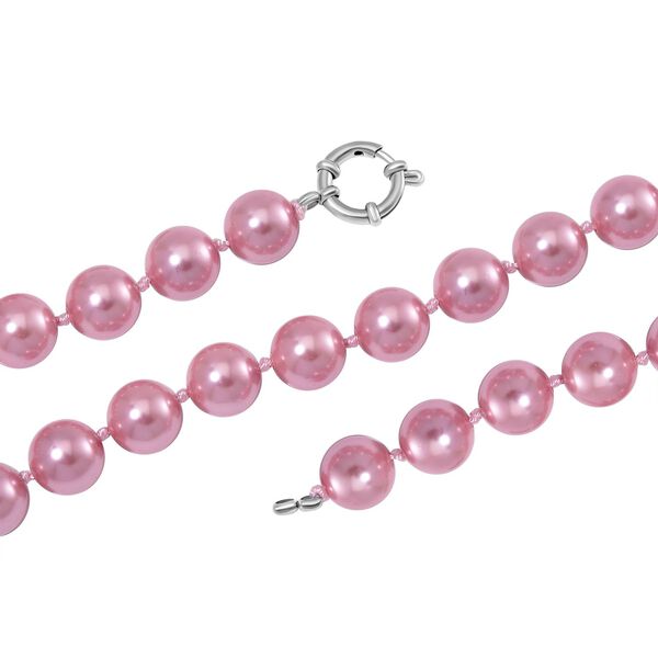 Rosa Muschelkernperle Halskette, 50cm image number 4