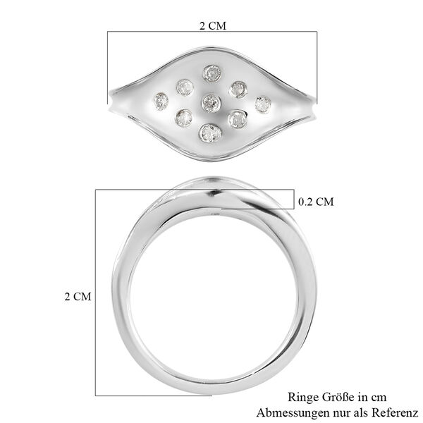Diamant Ring 925 Silber platiniert  ca. 0,15 ct image number 7