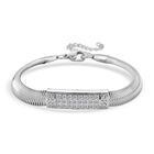 DESIGNER-INSPIRIERT Weißer Kristall Armband ca. 19cm mit 5cm extender, Reiner Edelstahl