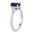 Masoala Saphir und Zirkon-Ring, 925 Silber platiniert, 1,98 ct. image number 4