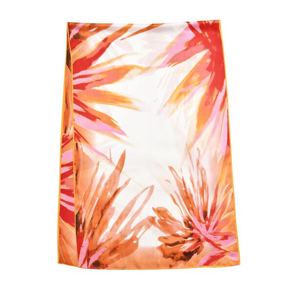 LA MAREY 100% Maulbeeren-Seidenschal, Satin, 53x170 cm, orange image number 2