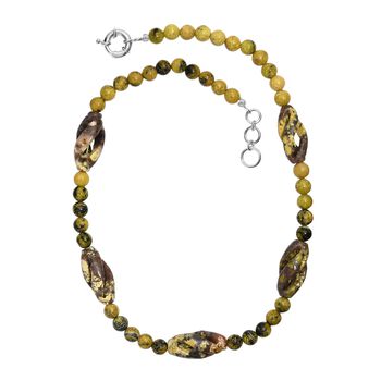 Gew&uuml;rz Jaspis und gelbe Jaspis 50cm Halskette - 271 ct.