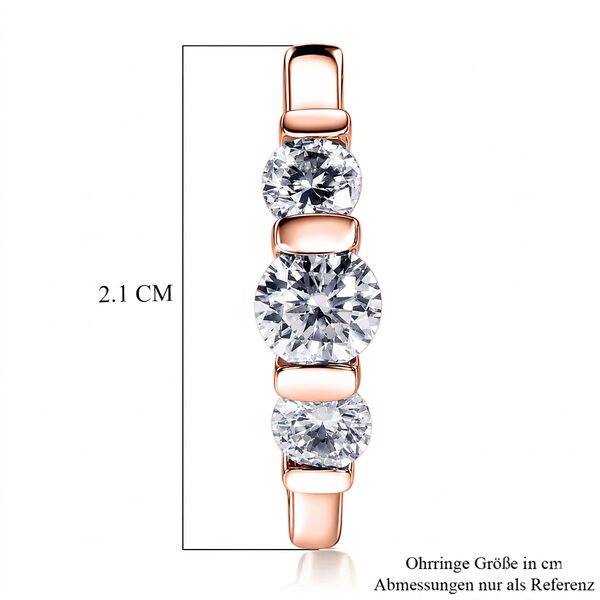D'Joy Moissanit Ohrringe 925 Silber 750 Ros&eacute;vergoldet ca. 1.86 ct image number 4