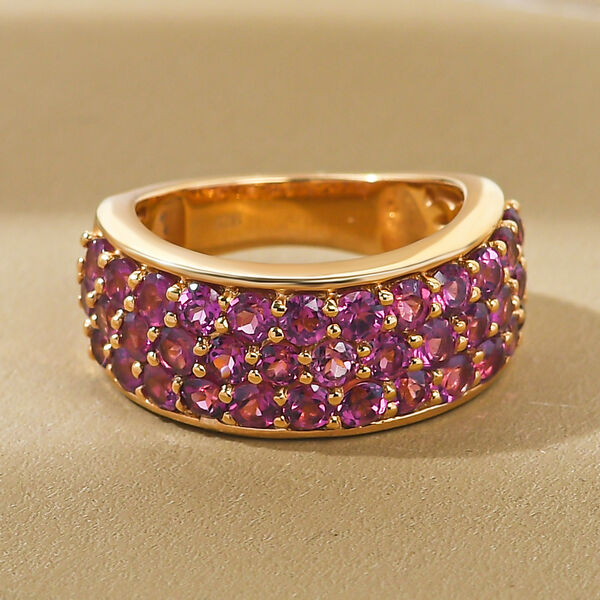 Rhodolith Granat-Ring, 925 Silber vergoldet  ca. 3,26 ct image number 2