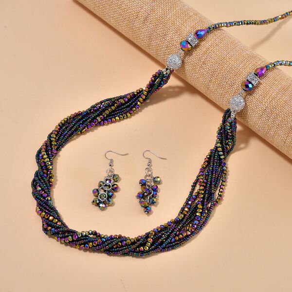 Magisches und wei&szlig;es Kristallperlen Schmuckset image number 2