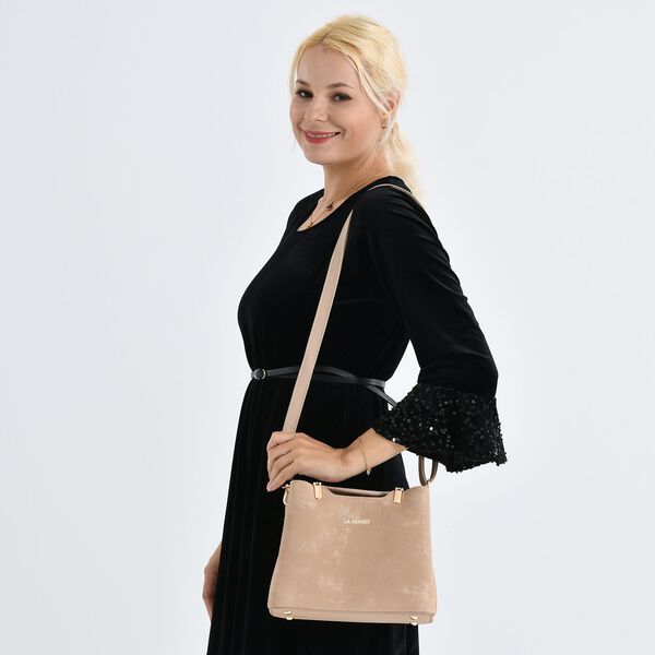 LA MAREY Crossbody Tasche mit Rei&szlig;verschlussf&auml;chern und verstellbarem Schulterriemen, 25x20x11cm, Khaki image number 3