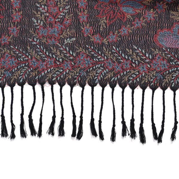 Schal mit Blumenmuster in rot image number 3