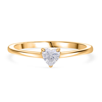 LUXURIANT DIAMOND - Lab Grown Diamant VS-EF SGL zertifiziert Ring, 925 Silber 750 Gelbgold Vermeil (Gr&ouml;&szlig;e 20.00) ca. 0.50 ct