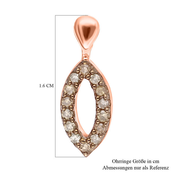 Nat&uuml;rliche Champagner-Diamant-Ohrringe - 0,15 ct. image number 5