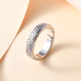 Gravierter Ring, 925 Silber rhodiniert, (Größe 17.00) ca. 5,36g