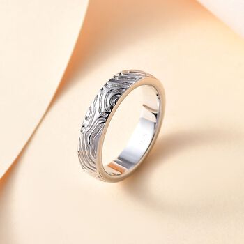 Gravierter Ring, 925 Silber rhodiniert, (Gr&ouml;&szlig;e 17.00) ca. 5,36g