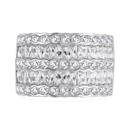 LUSTRO STELLA - Wei&szlig;er Zirkonia Ring, 925 Silber rhodiniert (Gr&ouml;&szlig;e 20.00)