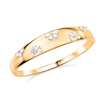 Wei&szlig;er Zirkonia Armreif ca. 19 cm Nickelfreies Messing 0.60 ct