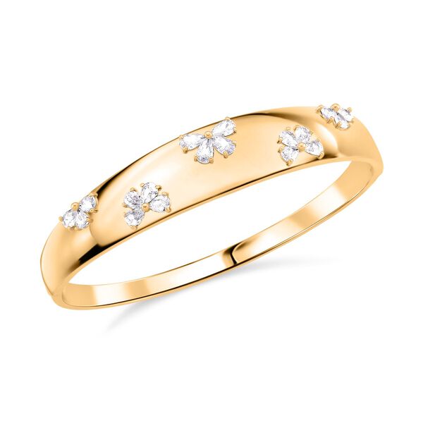 Wei&szlig;er Zirkonia Armreif ca. 19 cm Nickelfreies Messing 0.60 ct image number 4