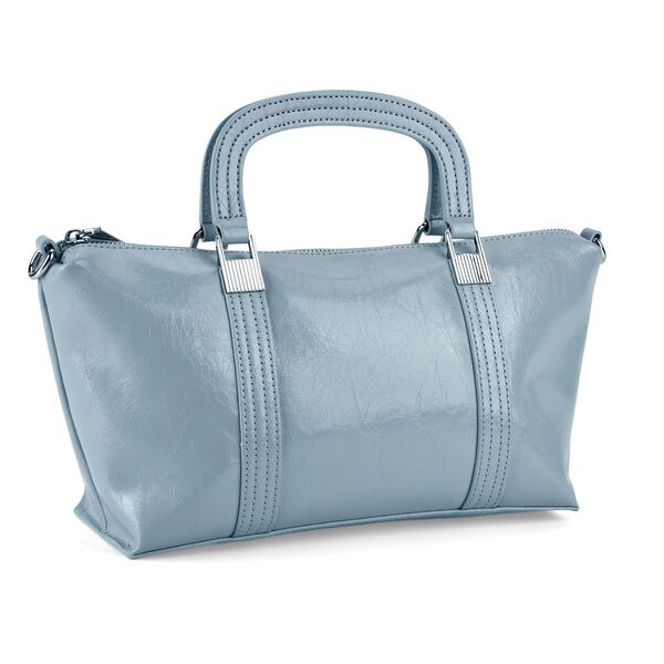 Eleganter Leder Crossbody Tasche im Clean Chic Look 27 x 17 x 10 cm Hellblau