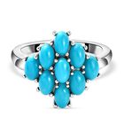 Amerikanischer, nat&uuml;rlicher Sleeping Beauty T&uuml;rkis-Ring, 925 Silber platiniert (Gr&ouml;&szlig;e 20.00) ca. 2.05 ct