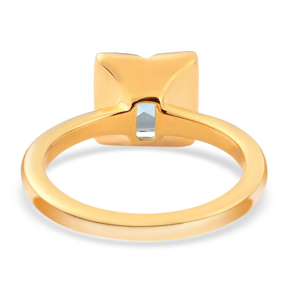 Schweizer Blautopas Solit&auml;r Ring 925 Silber vergoldet  ca. 2,10 ct image number 6