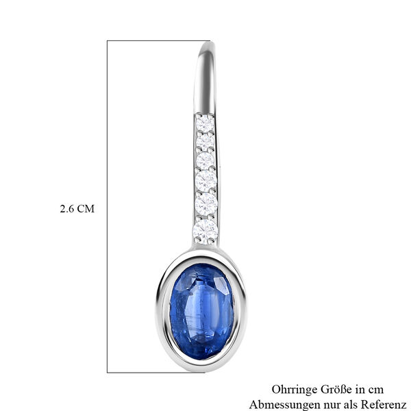 Kyanit und wei&szlig;e Zirkon-Ohrringe, 925 Silber platiniert ca. 2,37 ct image number 6