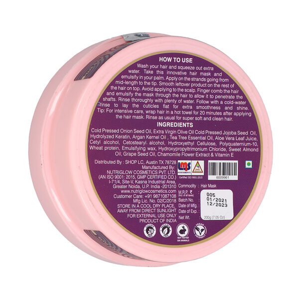 NutriGlow - nat&uuml;rliche Zwiebel Haarmaske, Haarausfall Kontrolle, 200g image number 4