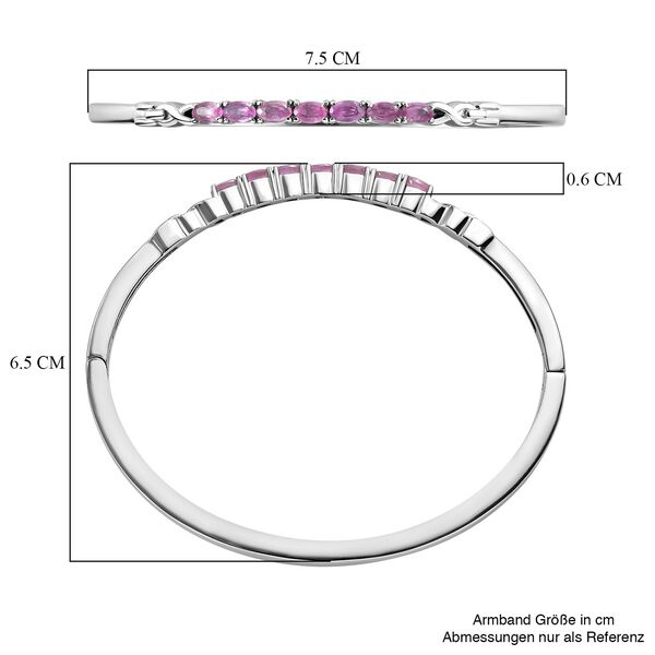 Ilakaka Rosa Saphir (Fissure gefüllt) Armreif, ca. 19 cm, Edelstahl, ca. 2.57 ct image number 6