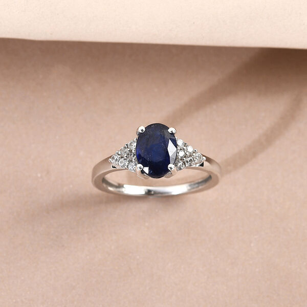 Masoala Saphir und weißer Zirkon-Ring - 2,14 ct. image number 2