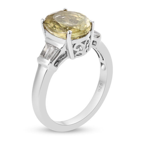 Gelber Apatit und Zirkon Ring 925 Silber platiniert  ca. 2,91 ct image number 4