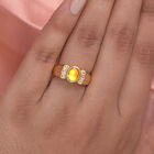 Ammolit und Zirkon Ring 925 Silber vergoldet  ca. 0,94 ct image number 2
