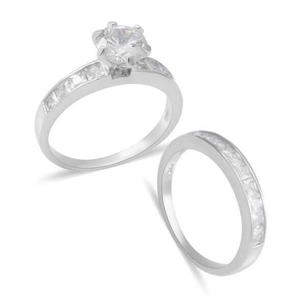 LUSTRO STELLA - 2er- Set Zirkonia Ring 925 Silber rhodiniert  ca. 5,57 ct image number 4