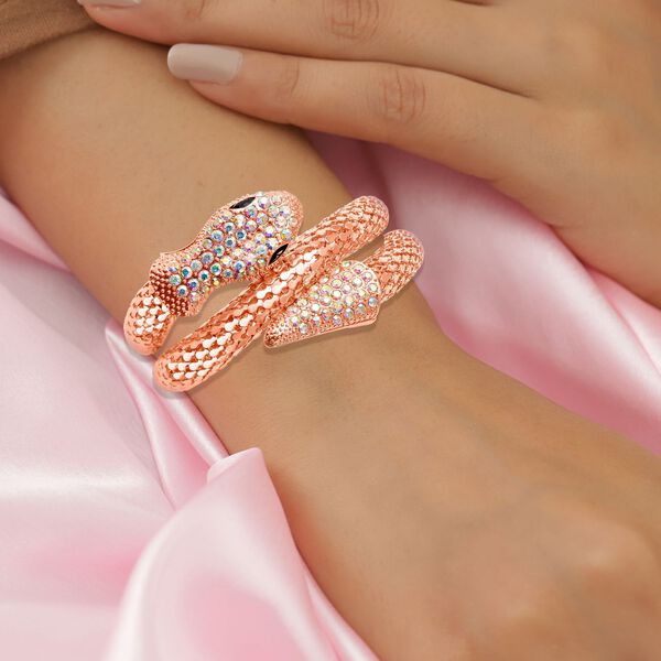 Kristall Schlange gewundenes Armband in Roségoldton - 1,70 ct. image number 3
