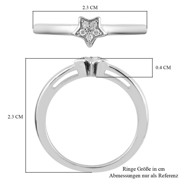 Diamant Ring 925 Silber Platin-&Uuml;berzug image number 7