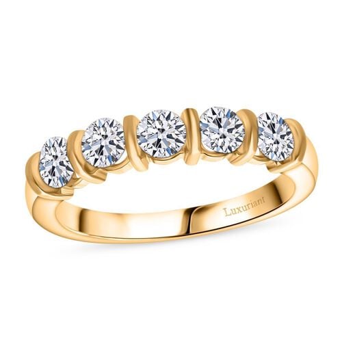 LUXURIANT DIAMOND - Lab Grown Diamant SI-GH SGL zertifiziert Ring 925 Silber Gelbgold Vermeil (Größe 21.00) ca. 0.50 ct image number 2