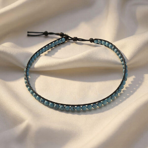 Flexible blaue Howlith Halskette - 80 ct. image number 2