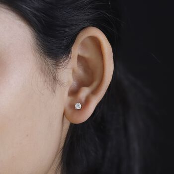 Moissanit Ohrringe, 925 Silber vergoldet - 0,45 ct.