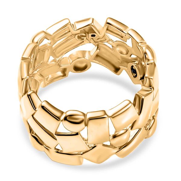 GP Art Roya Deco - Kollektion - Kanchanaburi Blauer Saphir Ring 925 Silber 750 Gelbgold Vermeil (Größe 18.00) image number 5