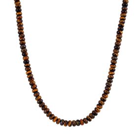 Gelbes Tigerauge Halskette ca. 45 cm Reiner Edelstahl ca. 251.00 ct