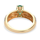 Sambischer Smaragd und Zirkon Ring in Silber image number 5