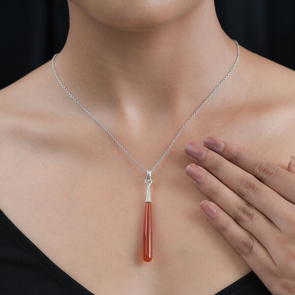 Roter Onyx Anh&auml;nger 925 Silber ca. 7.50 ct image number 2