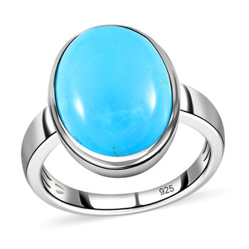 Sleeping Beauty T&uuml;rkis Ring 925 Silber platiniert (Gr&ouml;&szlig;e 21.00) ca. 6,71 ct