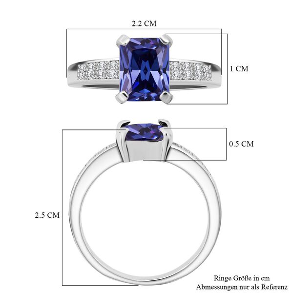 Lustro Stella blauer und weißer Zirkonia Ring image number 6