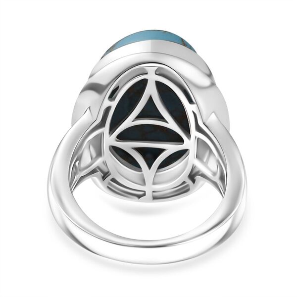 Blauer T&uuml;rkis Ring Messing (Gr&ouml;&szlig;e 18.00) ca. 10.32 ct image number 6