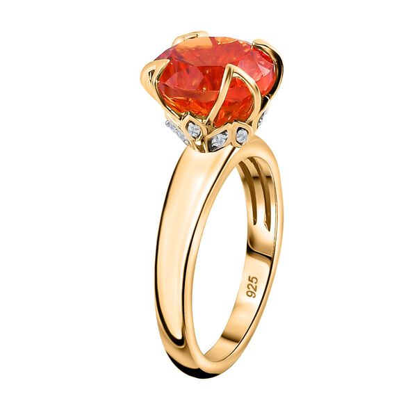 Labor Padparadscha-Saphir und Zirkon Ring - 5,37 ct. image number 5