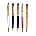 "Set of 5 foil ballpoint pens with a touch head Include 5 blue inks and black gift box Material:Metal Ink: Blue (Replace refilling blue) Weight :5g(one piece) Size:14*1cm Pen body color:Multi-color Black gift box packaging Multicol