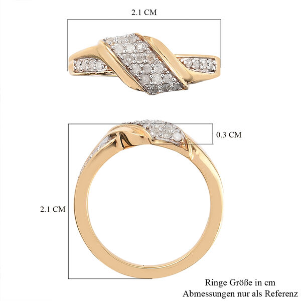 Diamant Cluster Ring 925 Silber Gelbgold Vermeil image number 7