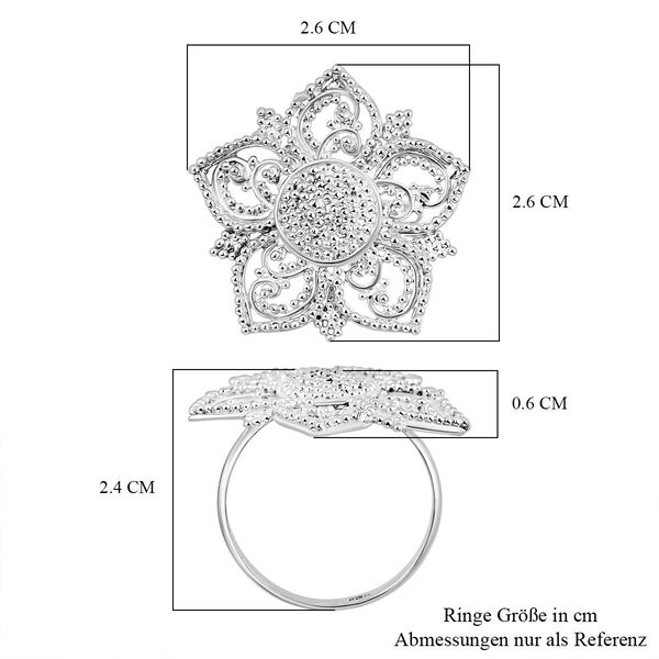 Royal Bali Kollektion - 925 Silber floraler Ring image number 5
