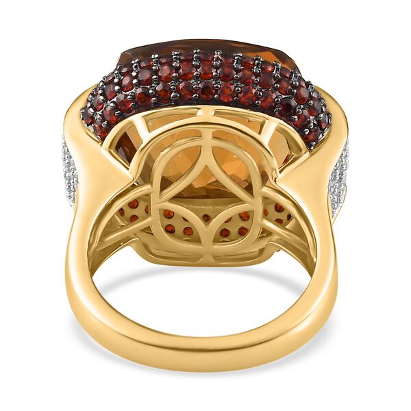 AAA Citrin, Mosambik Granat und Zirkon-Ring - 21,30 ct. image number 6