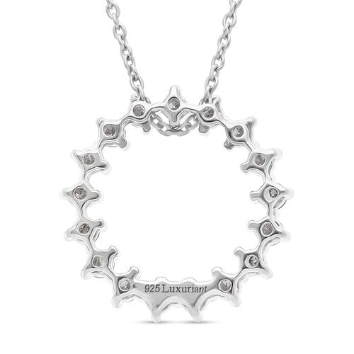 LUXURIANT DIAMOND- 3er Set - Lab Grown Diamant SI-GH Anhänger mit Kette (ca. 50cm) und Ohrringe, 925 Silber rhodiniert ca. 0.75 ct image number 3