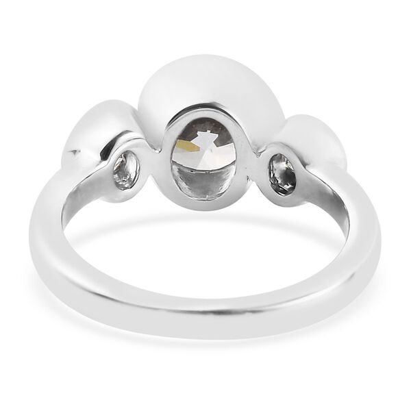 LUSTRO STELLA Hergestellt mit ZIRKONIA 3 Stein Ring 925 Silber Platin-Überzug (Größe 16.00) ca. 3,45 ct image number 6